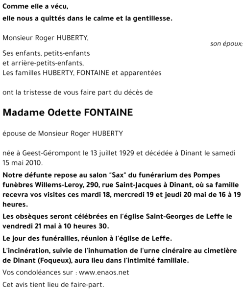 Odette FONTAINE