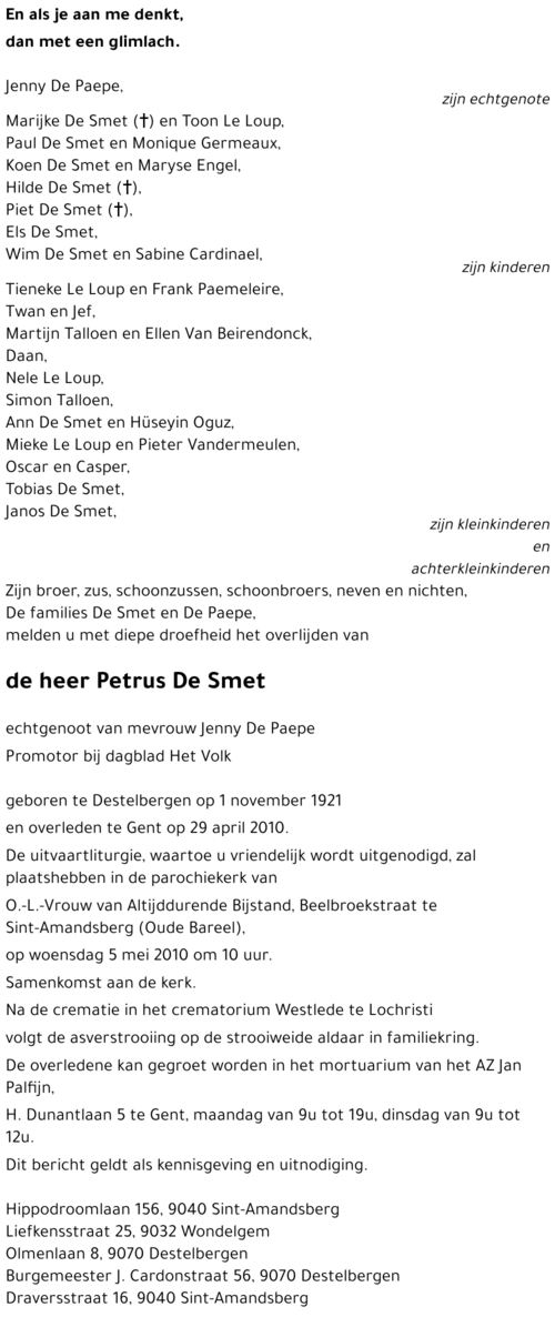 Petrus De Smet