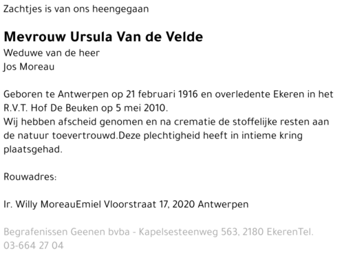 Ursula Van de Velde