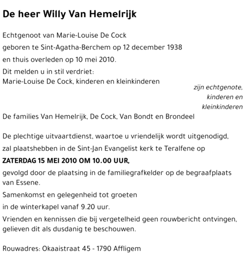 Willy Van Hemelrijk