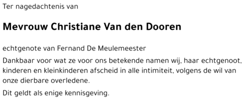 Christiane Van den Dooren