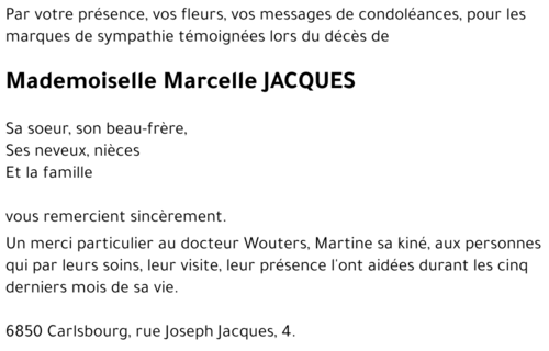 Marcelle JACQUES