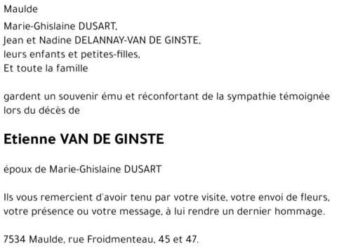 Etienne VAN DE GINSTE