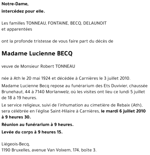 Lucienne BECQ