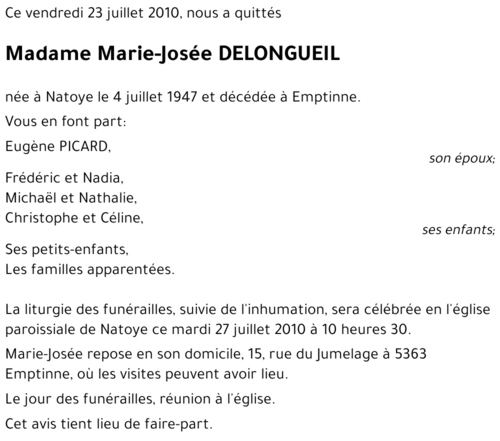 Marie-Josée DELONGUEIL