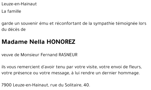 Nella HONOREZ