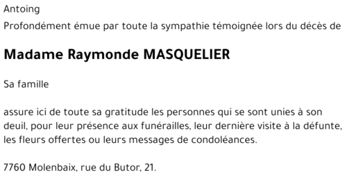 Raymonde MASQUELIER