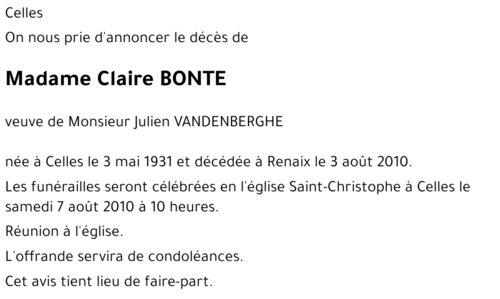 Claire BONTE