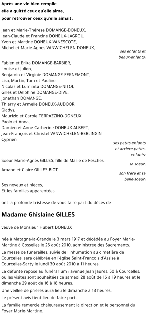 Ghislaine GILLES