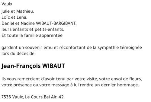 Jean-François WIBAUT