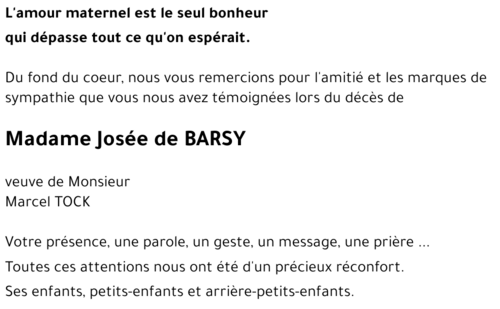 Josée de BARSY