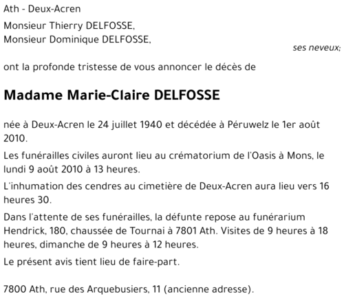 Marie-Claire DELFOSSE