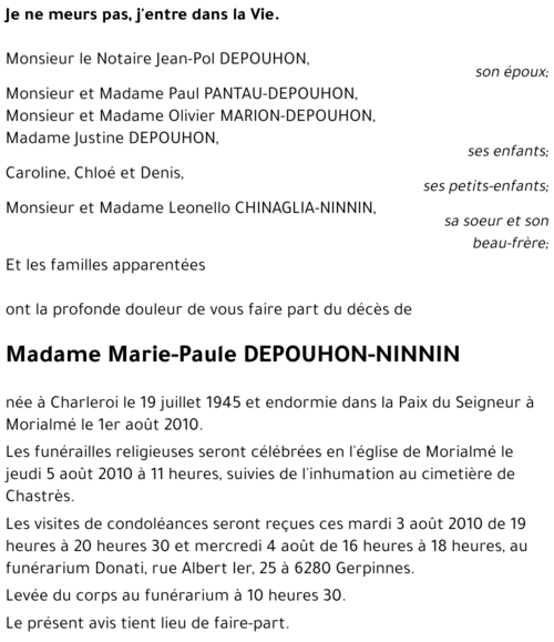 Marie-Paule DPOUHON-NINNIN