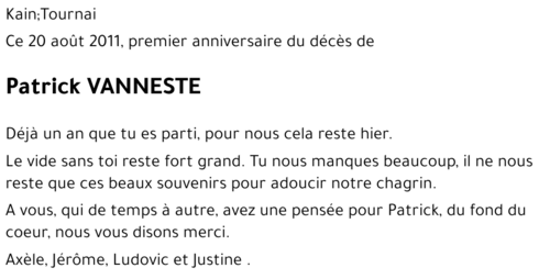 Patrick VANNESTE