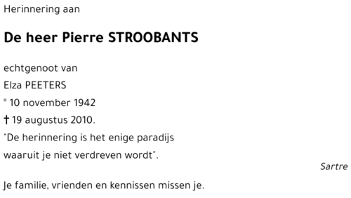 Pierre STROOBANTS