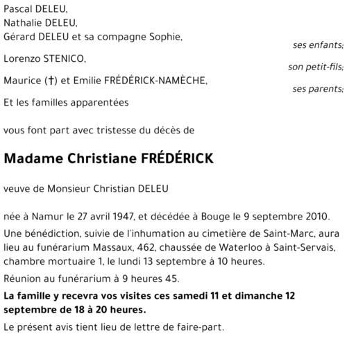 Christiane FRÉDÉRICK