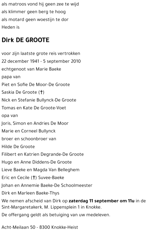 Dirk DE GROOTE