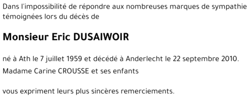 Eric DUSAIWOIR