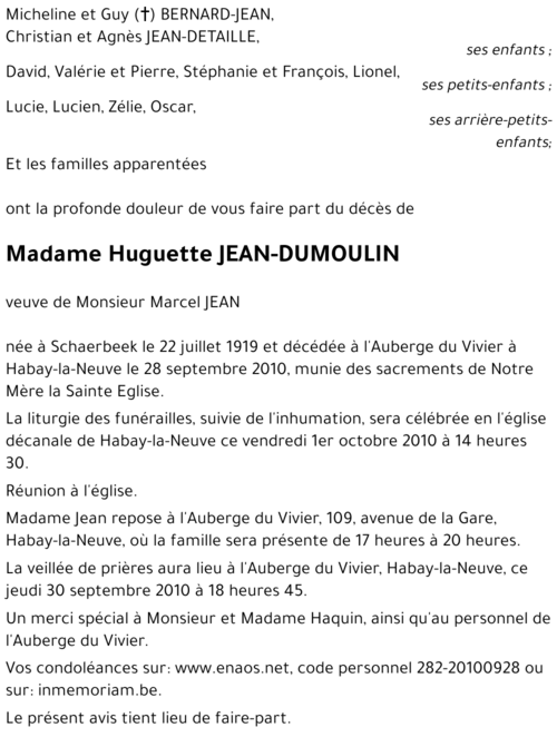 Huguette DUMOULIN