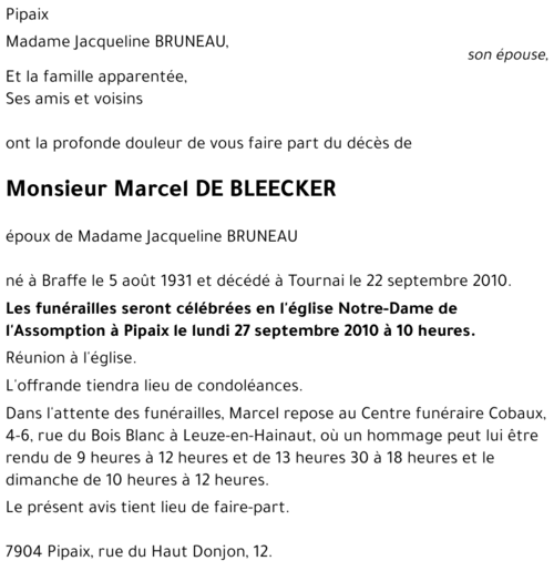 Marcel De Bleecker