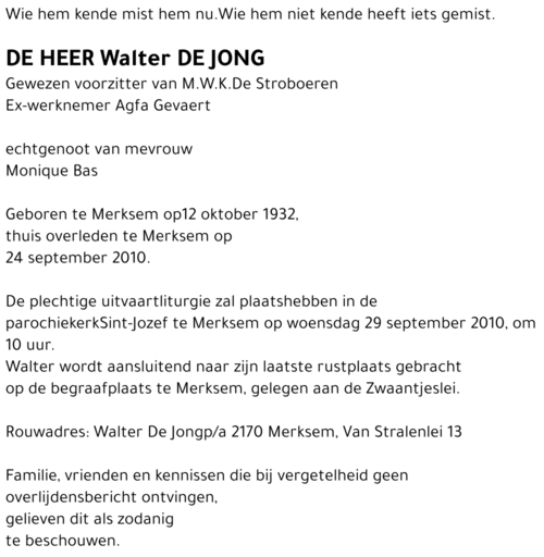 Walter De Jong