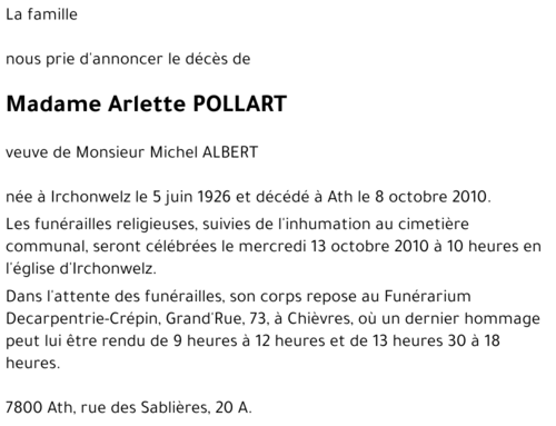 Arlette POLLART