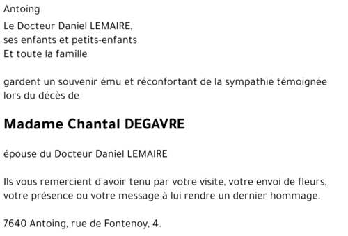 Chantal DEGAVRE