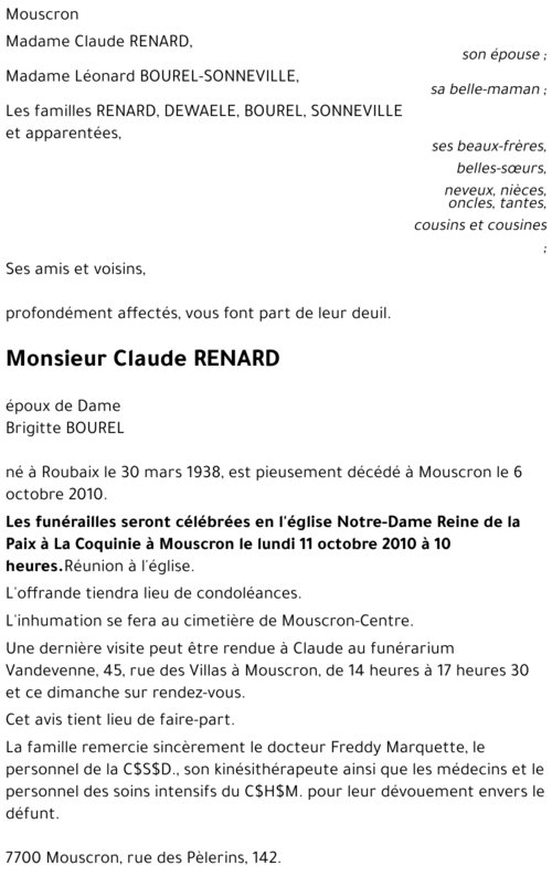 Claude RENARD