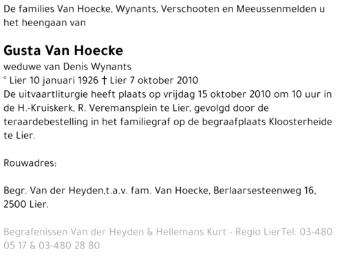 Gusta Van Hoecke