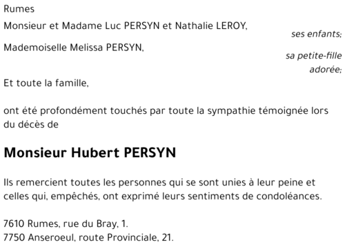 Hubert PERSYN
