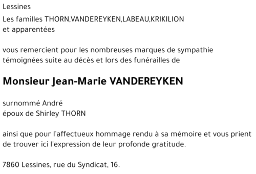 Jean-Marie VANDEREYKEN