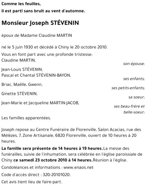 Joseph STEVENIN