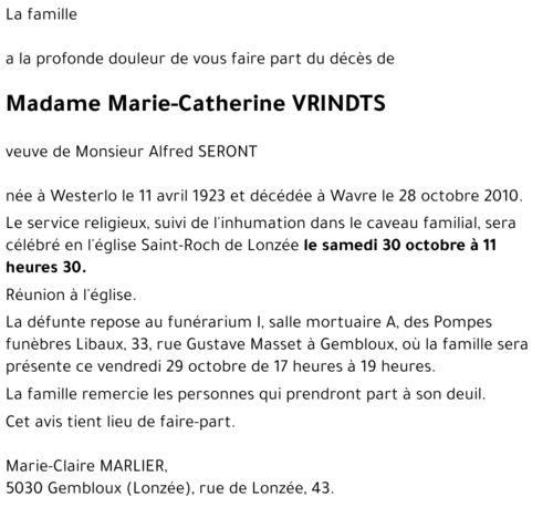 Marie-Catherine VRINDTS