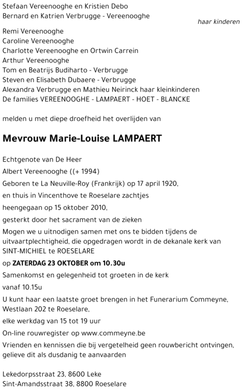 Marie-Louise LAMPAERT