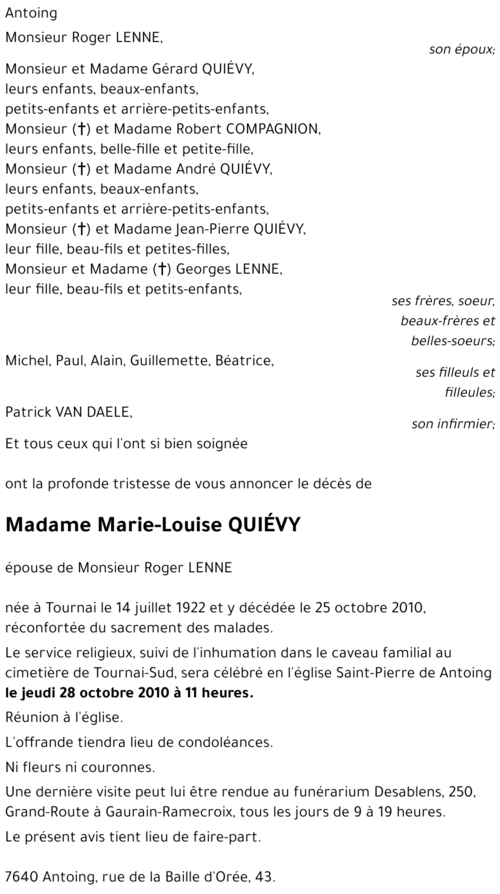 Marie-Louise QUIEVY