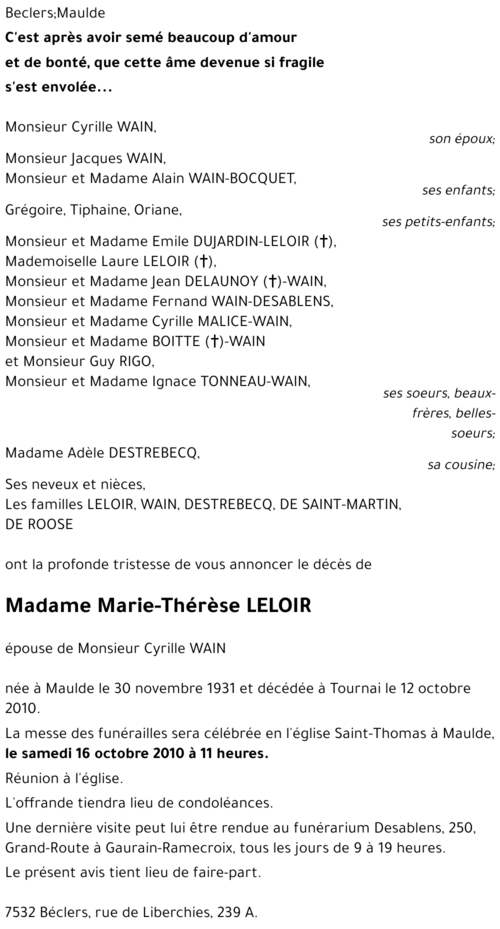 Marie-Thérèse LELOIR