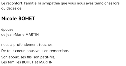 Nicole BOHET