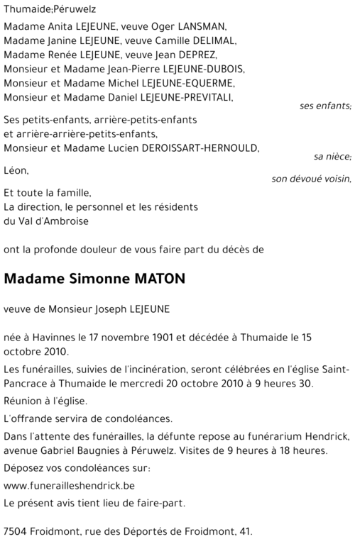 Simonne MATON