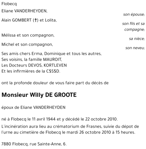 Willy DE GROOTE