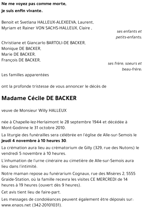 Cécile DEBACKER