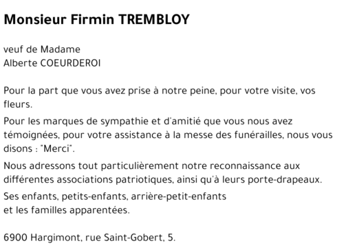 Firmin TREMBLOY