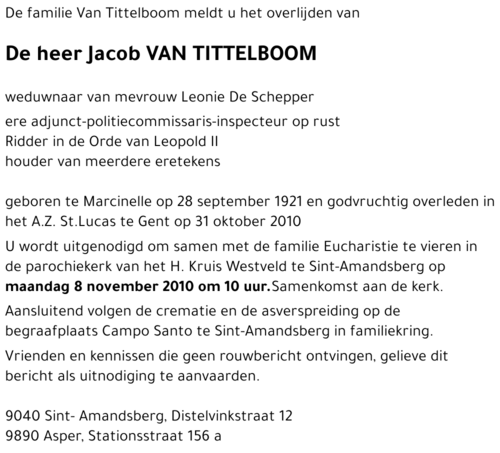 Jacob VAN TITTELBOOM