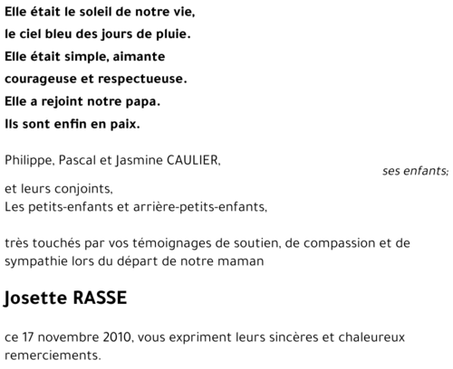 Josette RASSE