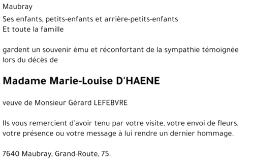 Marie-Louise D'HAENE