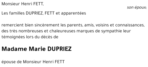 Marie DUPRIEZ