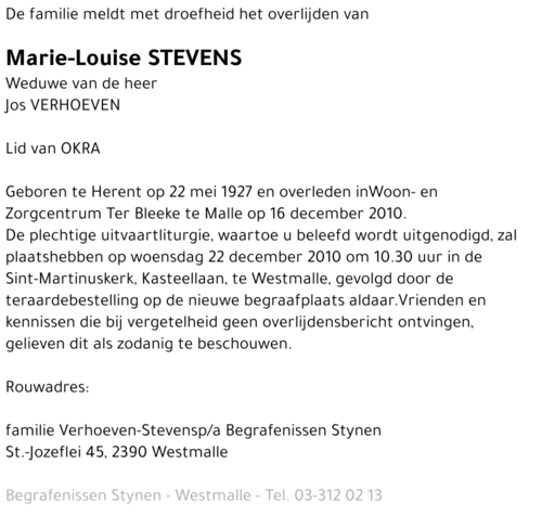 Marie-Louise Stevens