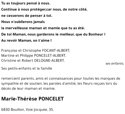Marie-Thérèse PONCELET