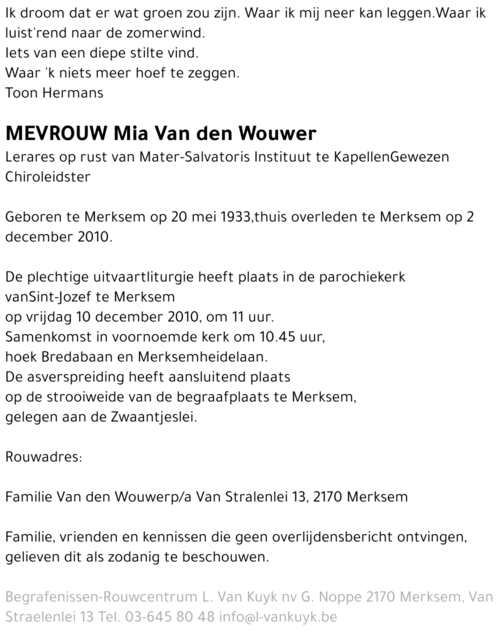 Mia Van den Wouwer
