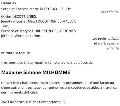 Simone MILHOMME