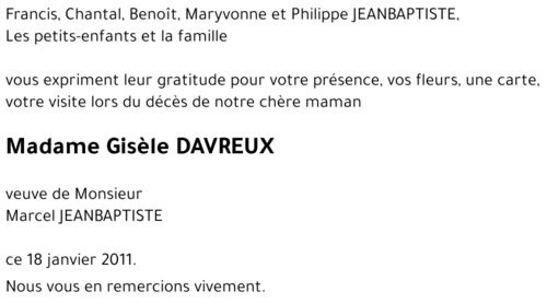 Gisèle DAVREUX